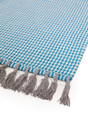 Alternative view of Χαλί Urban Cotton Kilim Houndstooth Caribbean Sea Royal Carpet - 130 x 190 cm